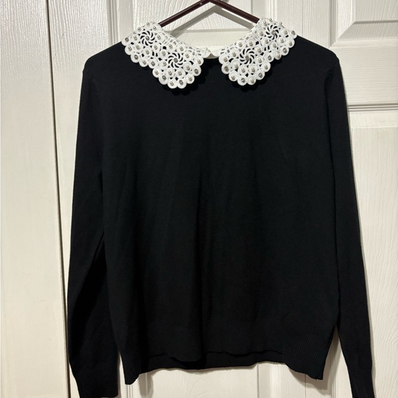 Sioni Milano Black Top with White Trim - Picture 1 of 4